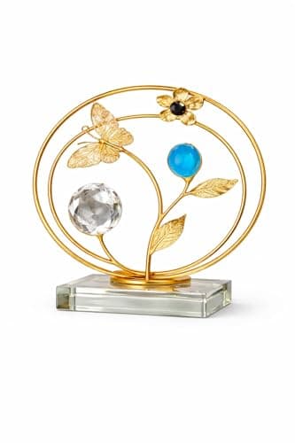 Home Care E-640 Blue Metal Ball Decor Modern Decorative Sphere with Metallic Blue Finish for Contemporary Home and Office