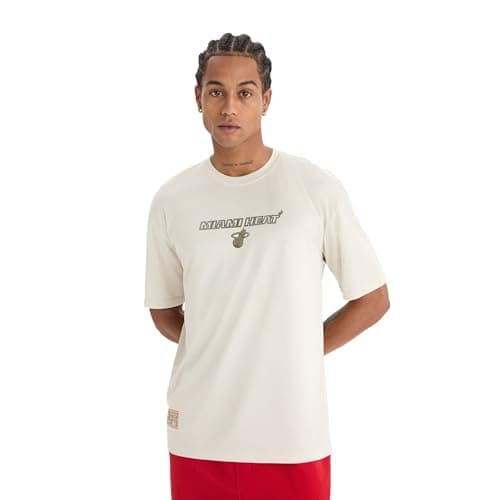 DeFacto Mens Boxy Fit Crew Neck Short Sleeve Fit Knitted T-Shirt E0359AX T-Shirt