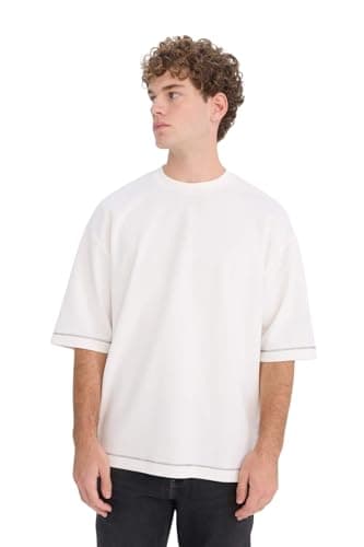 DeFacto Mens Young Loose Fit Crew Neck Short Sleeve Knitted T-Shirt T-Shirt (pack of 1)