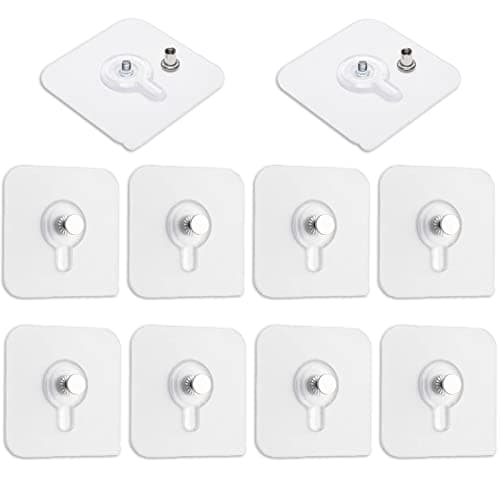 10 Pieces Wall Picture Hangers, Wall Picture Nail Stickers, Transparent Adhesive Hooks Waterproof for Hanging Paintings, Photos, Painting, Clock, No Drilling