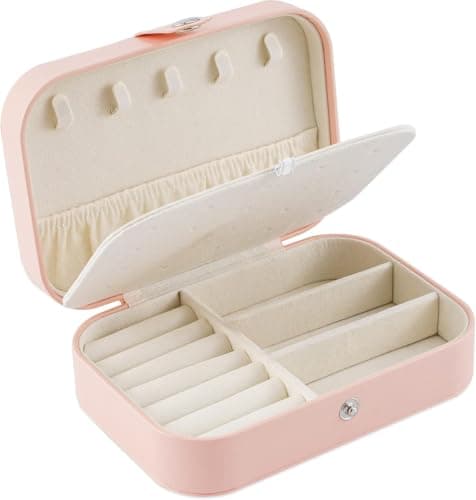 Leather Jewelry Box Organizer Rectangular Case for Rings and Necklaces Jewelry storage