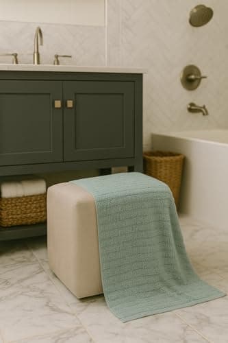 QBED 100% Egyptian Cotton Towels – Soft & High Absorbency – Available in 4 Sizes – Perfect Modern – Hotel Quality (One Piece Only) (Mint Green, 70 * 140cm)