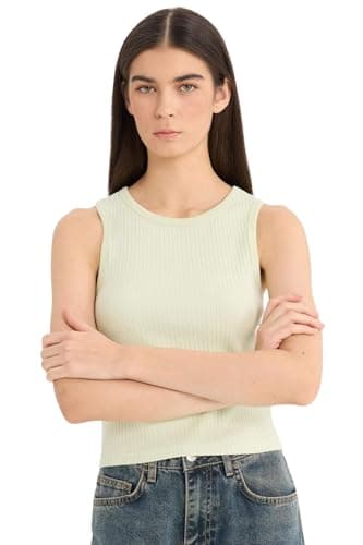 DeFacto Woman Casual Slim Fit Halter Collar Knitted Athlete,Light Green M