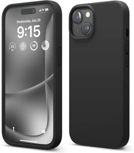 For iPhone 14 Plus – Premium Silicone Shockproof Phone Case – Soft Inner Lining – Minimalist Design – High-Quality Protection, Black Cellular phone case
