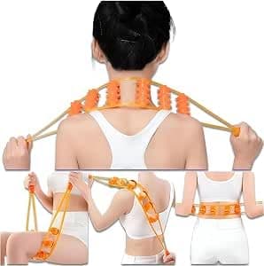 Manual Massage Roller for Back, Neck and Shoulders with Two Handles | Movable Rollers, No Power or Charging, Arm and Legs, Light and Easy to Carry, Versatile