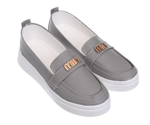 B&W womens B&W-W077-Grey Sneaker