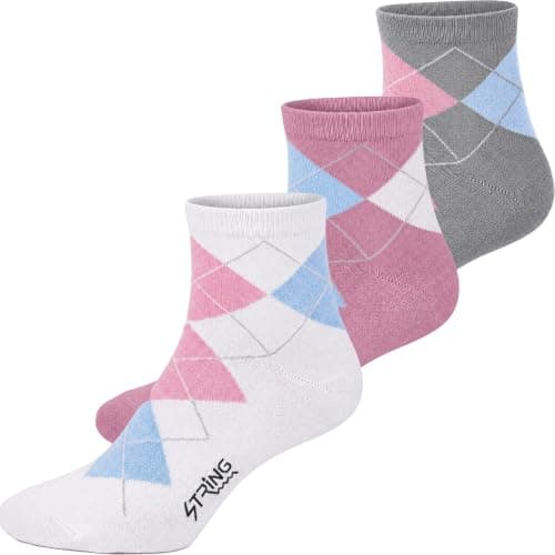 Set Of (3) Cotton Ankle Half Socket Socks For Women