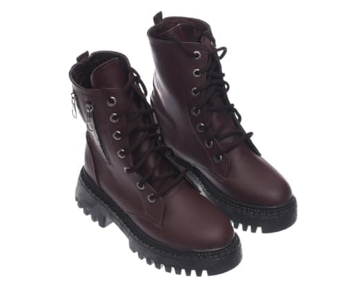 B&W womens B&W-W063-Brown Sneaker Boot