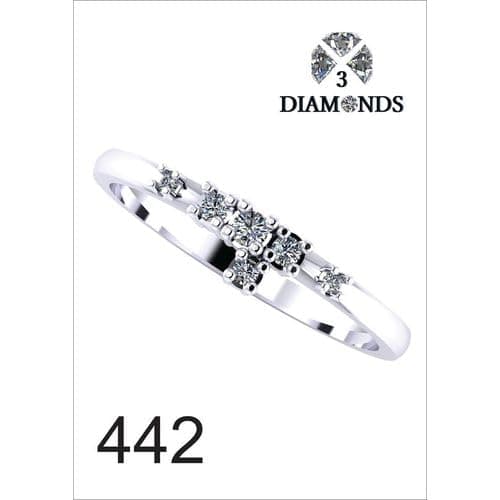 3 Diamonds 3370159539599 Platinum Plated Ring for Women with Zircon Stone - Silver