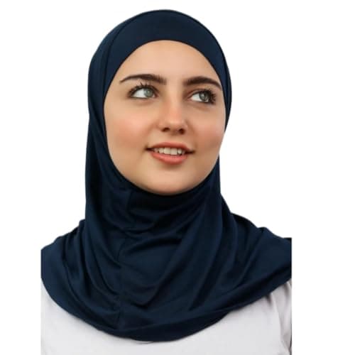 Women's Jersey Hijab Scarf, Light Grey, One-Piece Pull-On Style-TS-026-21 | Stretchy Jersey Fabric, Easy Wear Design, Full Coverage, Modest Wear, Soft & Breathable Apparel head neck covering