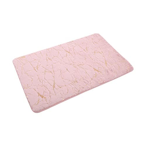 KAMA BRIDAL Memory Foam Bath Mat Rug Soft Pile Bathroom Rugs Non-Slip Backing Fast Water Absorbent Shower Mat (Pink, 16"x24")