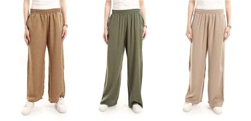 Red Circle Womens Bundle of 3 Comfortable Elastic Waist Summer Lounge Pants Bundle of 3 Comfortable Elastic Waist Summer Lounge Pants