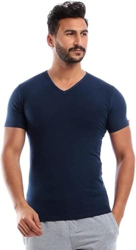 Cottonil Men V Neck Half Sleeve Undershirt Cotton Stretch Shirt