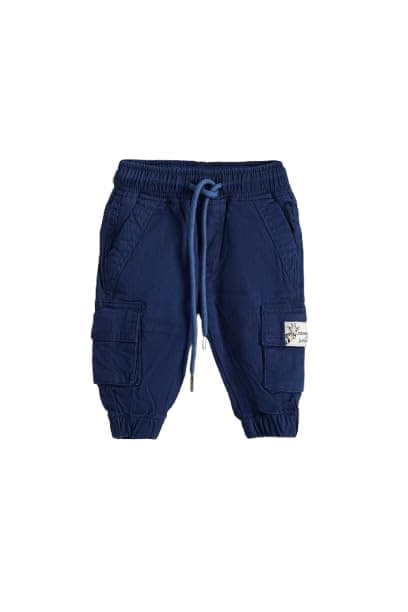 Junior Baby Boys Navy Gabardine Balloon Pant, NAVY, 12