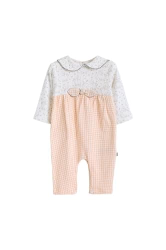 Junior Baby Girls Long Sleeve Romper Jumpsuit - Soft Cotton Blend One-Piece Outfit with Snap Closure, Printed Infant Playsuit, Multicolor, 06