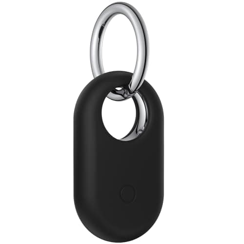 Case for Samsung Galaxy SmartTag 2 with Keyring, GPS Tracker Pendant Protective Case for Samsung Galaxy SmartTag 2 Cover (Black)