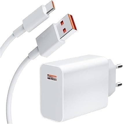 Super Fast Charging Adapter with USB-C to USB-C Cable for Smartphones ((33W with 1M Type C Charging Cable Compatible Note 13/12/11 Pro 11s 10/13T/12T/11T/M3/X3 Pro))