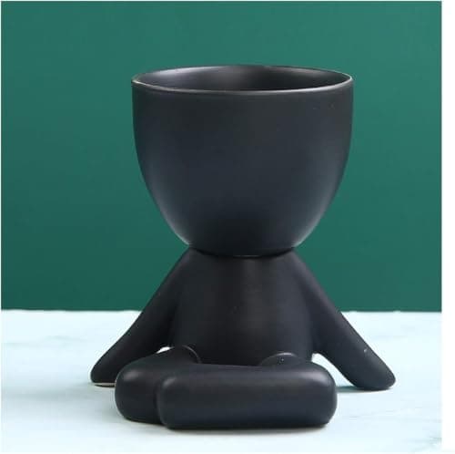 Square Ceramic Human Figure Plant Pot for Succulent Cacti Home Decor