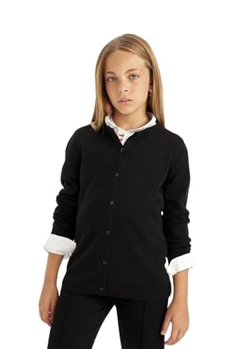 DeFacto Girls Regular Fit Crew Neck LONG SLEEVE Tricot Cardigan N8407A6 Cardigan (pack of 1) Sweater