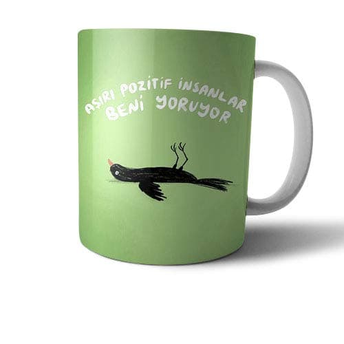 Ceramic Sleeping Crow Print Mug - Multi Color Drinking cup