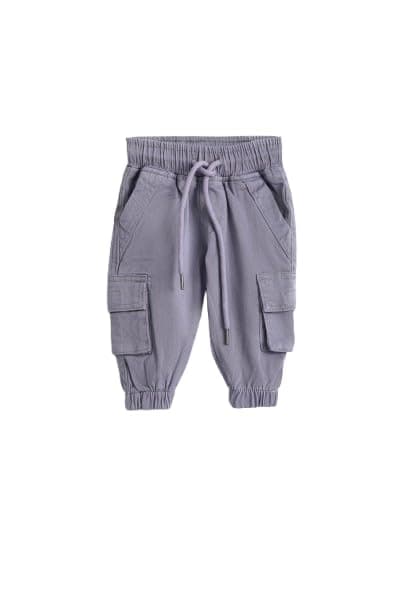 Junior Baby Silver Gabardine Balloon Pant, SILVER, 12