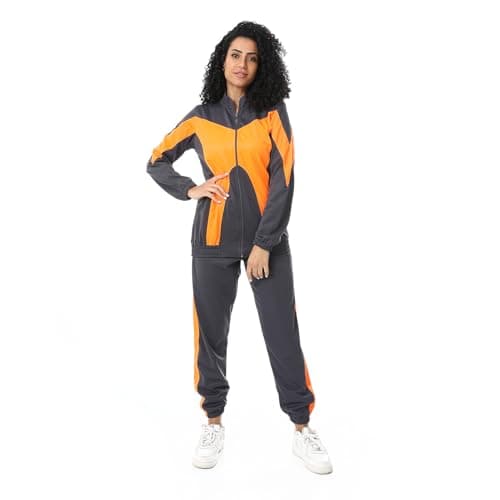 Caesar Womens Women's two-piece sports tracksuit with a half neck and a zipper in the front Women's two-piece sports tracksuit with a half neck and a zipper in the front (pack of 2)