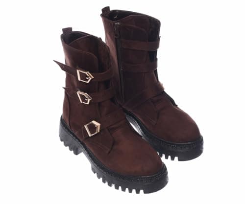 B&W womens B&W-W056-Brown Sneaker Boot