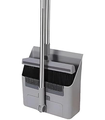 3 in 1 Dustpan, Broom and Cleaning Brush, Long Handle, Multifunctional Deep Cleaning Brush for Narrow Floors, Corners, Practical Design, Foldable and Easy Storage
