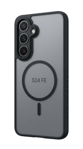 JALWO STORE Magnetic Matte Phone Case for [Samsung S24fe], Slim Frosted Translucent Back Cover, Heavy-Duty Shockproof Bumper with MagSafe Wireless Charging Support - Black Cellular phone case