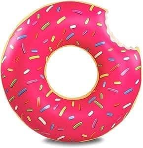 Donut Inflatable Swimming Float, Made of High Quality PVC, Light and Easy to Carry, Perfect for Pools, Beaches, Summer Trips, Comfort and Fun for Adults and Kids.