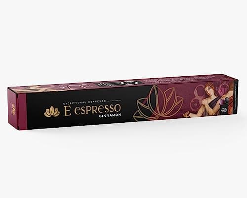 E espresso Cinnamon Flavor Aluminium Capsules compatible with Nespresso Machines Coffee