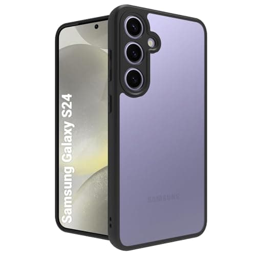 Phone Case for GALAXY S24, Anti-Yellowing Clear Back Cover with Black Bumper Frame, Shockproof Protection (GALAXY S24) Cellular phone case