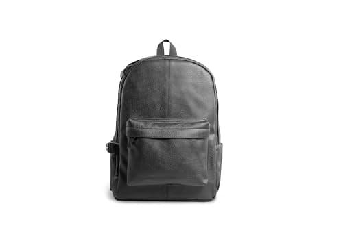 AR Leather Backpack by Arij Bags | Faux Leather Laptop Backpack - Fits up to 16 Inch Laptop, Large Capacity, Multiple Pockets, Padded Design for Work and Daily Use