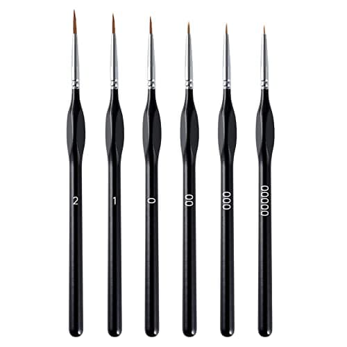 iLamdeetek 6 Pieces Miniature Detail Brush, Nylon Fine Art Detail Brushes for Acrylic, Watercolor, Ideal for Beginners and Professionals Paint brush