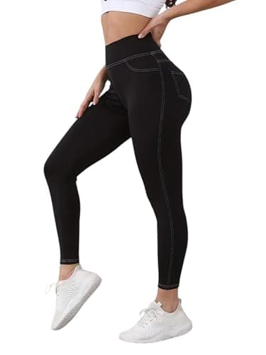 MIZA Women's Athletic Leggings, Fur Lined, Stretch Cotton, Black and Navy, Pants for Girls and Women from 50-90 KG, Suitable for Sports & Home