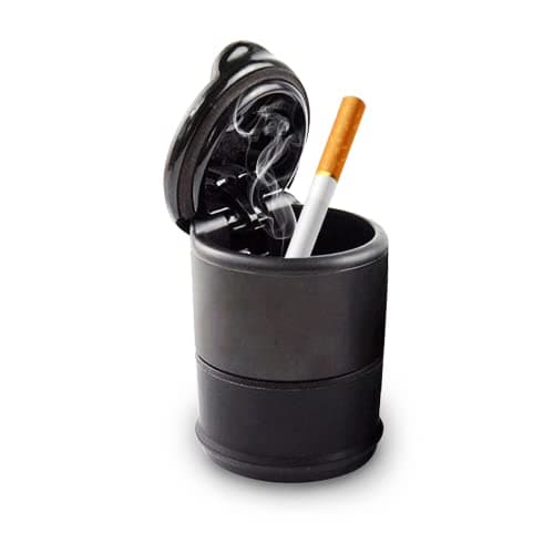 MEKEET Car Ashtray Black Portable Smell Proof Smokeless Ash Tray with Lid Fits Most Car Cup Holders