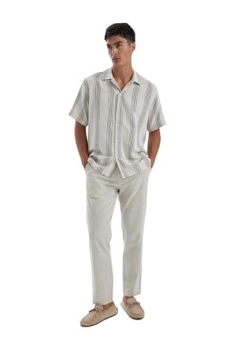 DeFacto Mens Casual Jogger-Slim Fit Woven Bottom Trousers Trousers (pack of 1) Pants