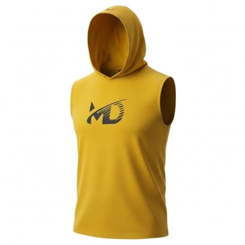 M D Stay Fit Men's Sleeveless Hooded Athletic Tank Top, Cotton, Moisture Wicking Shirt