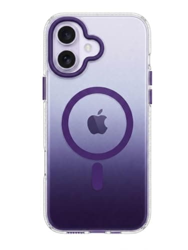 Strong Magnetic For (iPhone 16 Plus) Case, Skin-Friendly [Compatible with Magsafe] [Military-Grade Test Protection] Never Yellow Slim Translucent Matte For Case (Purple)