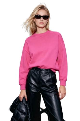 Trendyol Woman Thick Polar Fleece Regular/Normal Pattern Crew Neck Basic Knitted Sweatshirt TWOAW24SW00101 Sweatshirt