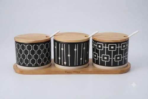 Danny Home T04-22 Modern Glass Spice Jar Set 12 or 24 Piece Kitchen Organizer with Airtight Lids