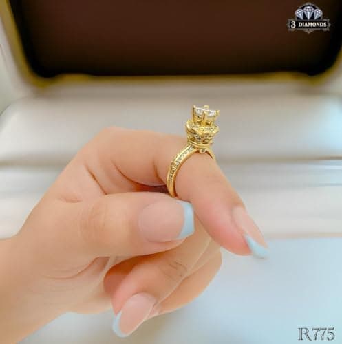 3 Diamonds 3370159539235 Wedding Ring For Women Gold Plated