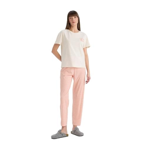 DeFacto Womens Regular Fit Crew Neck Short Sleeve Casual Homewear Knitted Sets E0258AX Knitted Sets (pack of 7) Coordinated outfit