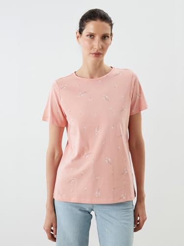 LC WAIKIKI Crew Neck Printed Women'S T Shirt, S - Pink - S5Kp15Z8-Lsk-1