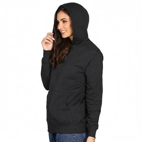 Full Zip Hooded Sweatshirt for Women, Black