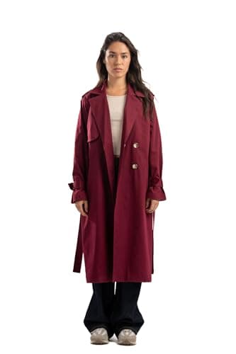 ASTK Womens Long Trench Trenchcoat Outerwear