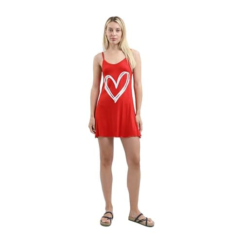 Sleep Shirt Cotton Thin Strap - Printed Nightgown nightshirt