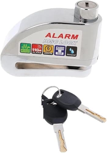 Scorpion Motorcycle Disc Brake Lock, Anti-Theft Alarm 110dB+, Silver Car alarm