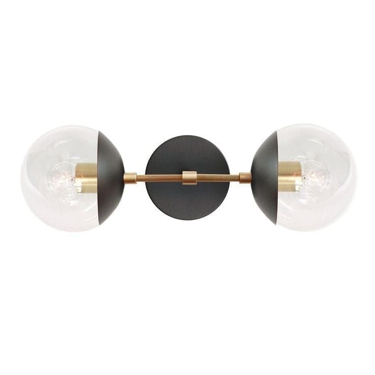 Generic ABALIQUE 2 Bulb Without Bulbs 25x40x25cm Black and Gold EL$P186 EGL$P186