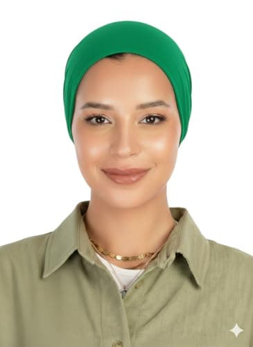 Bisha Pish-117-7650-light KiwiP Closed Cotton Bandana Hijab UnderScarf for Women Apparel head neck covering